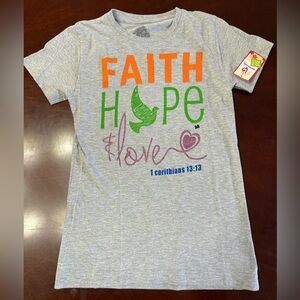 Gray Faith Hope Love Kids T-Shirt